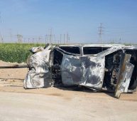 دو مصدوم بر اثر واژگونی خودرو پژو ۴۰۵ در محور اهواز – اندیمشک
